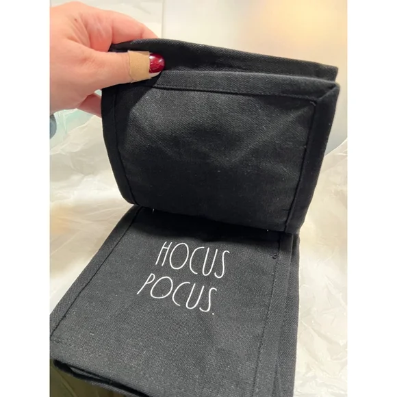 (2) Rae Dunn Small Canvas Black Hocus Pocus Tote Bag NWT - Picture 3 of 6